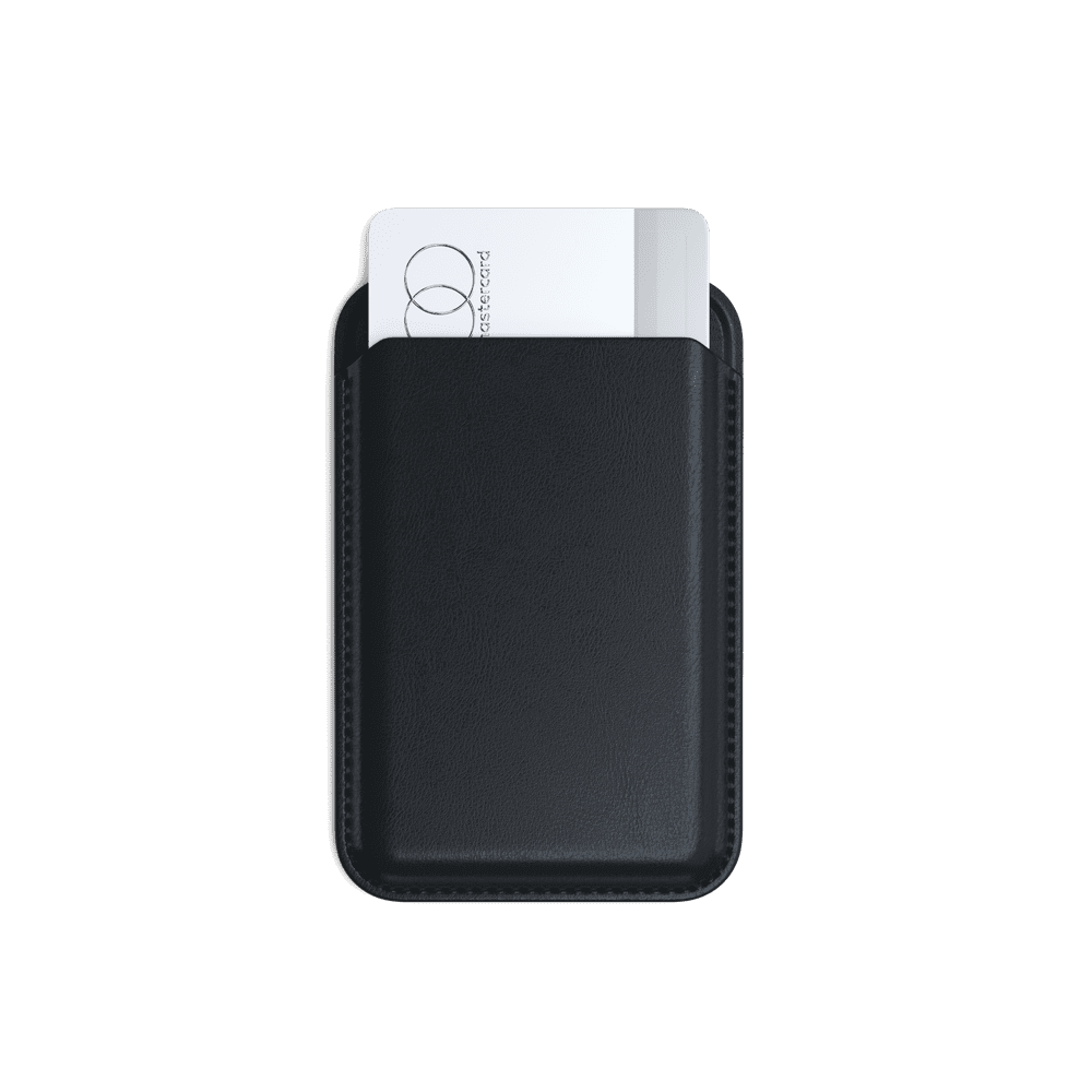 Satechi Vegan-Leather Magnetic Wallet Stand (iPhone 12/13/14/15 all models) - čierna